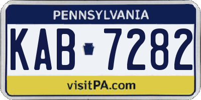 PA license plate KAB7282