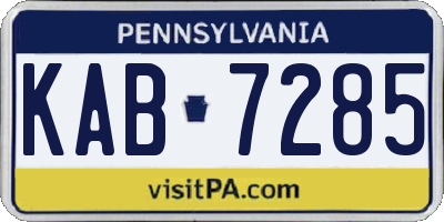 PA license plate KAB7285