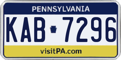PA license plate KAB7296
