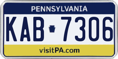 PA license plate KAB7306