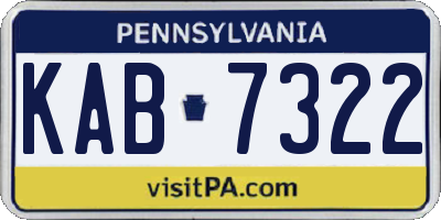 PA license plate KAB7322