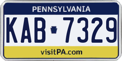 PA license plate KAB7329