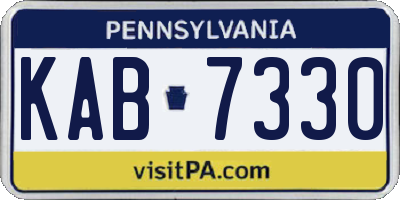 PA license plate KAB7330