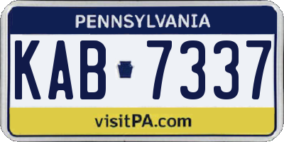 PA license plate KAB7337