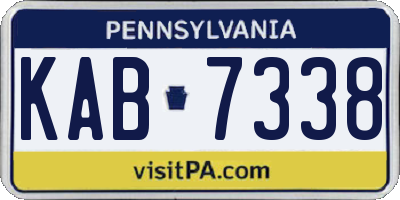 PA license plate KAB7338
