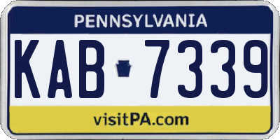 PA license plate KAB7339