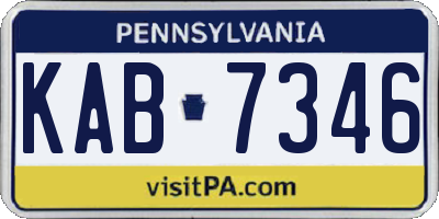 PA license plate KAB7346