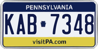PA license plate KAB7348