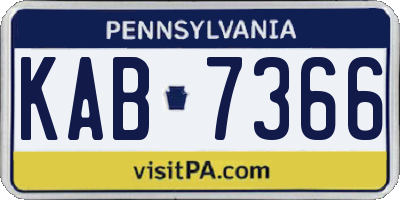 PA license plate KAB7366