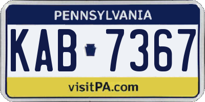 PA license plate KAB7367