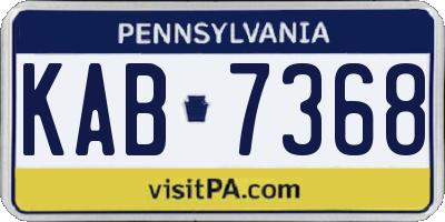 PA license plate KAB7368