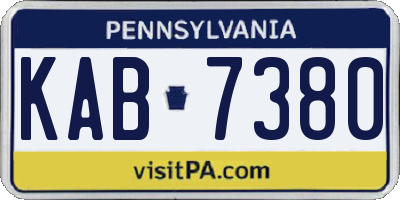 PA license plate KAB7380