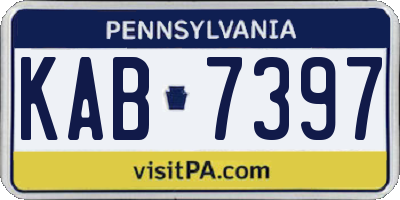 PA license plate KAB7397