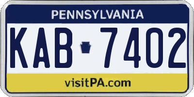 PA license plate KAB7402