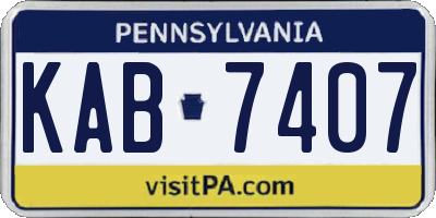 PA license plate KAB7407
