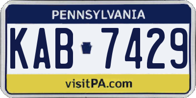 PA license plate KAB7429