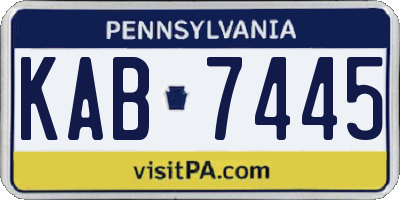 PA license plate KAB7445