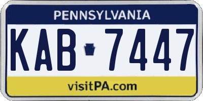 PA license plate KAB7447