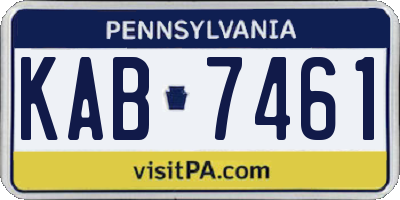 PA license plate KAB7461