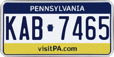 PA license plate KAB7465