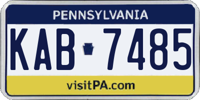 PA license plate KAB7485