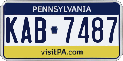 PA license plate KAB7487