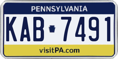 PA license plate KAB7491