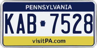 PA license plate KAB7528