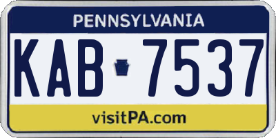 PA license plate KAB7537