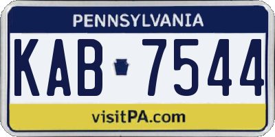 PA license plate KAB7544