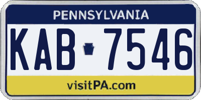 PA license plate KAB7546