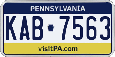 PA license plate KAB7563