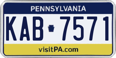 PA license plate KAB7571