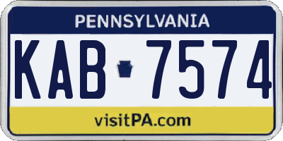 PA license plate KAB7574