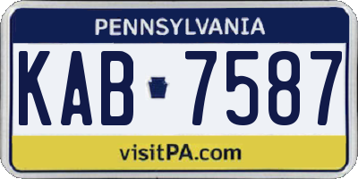 PA license plate KAB7587