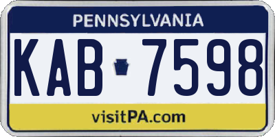 PA license plate KAB7598