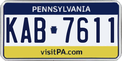 PA license plate KAB7611