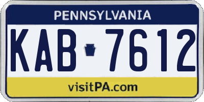 PA license plate KAB7612