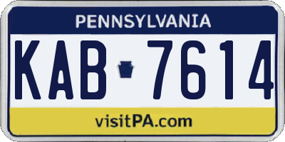 PA license plate KAB7614
