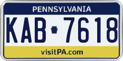 PA license plate KAB7618