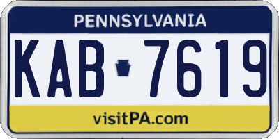 PA license plate KAB7619