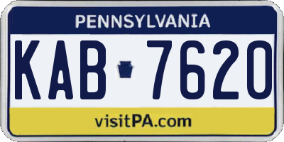 PA license plate KAB7620