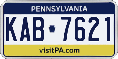PA license plate KAB7621