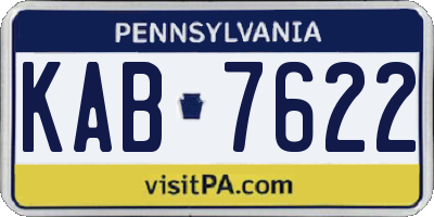 PA license plate KAB7622
