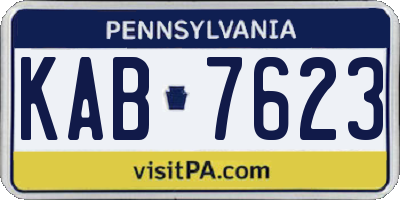 PA license plate KAB7623