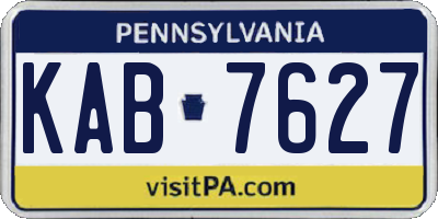 PA license plate KAB7627
