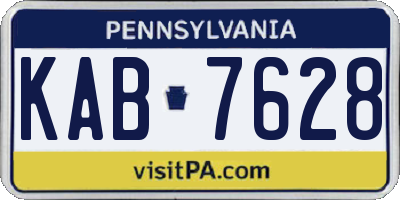 PA license plate KAB7628