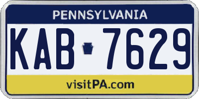PA license plate KAB7629