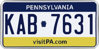 PA license plate KAB7631