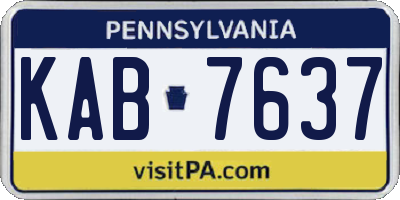 PA license plate KAB7637